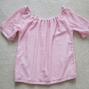 Lilly Pulitzer Lillette Top in Paradise Tint Eyelet Crinkle Chiffon szXXS